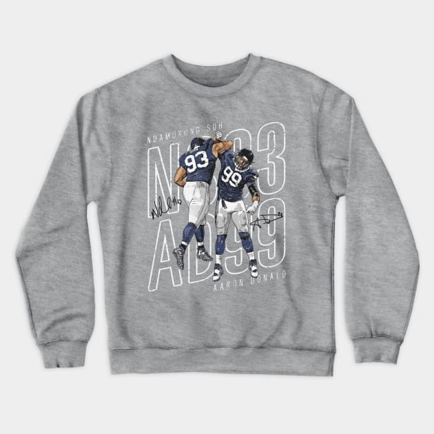 Aaron Donald & Ndamukong Suh Los Angeles R Celebration Crewneck Sweatshirt by Buya_Hamkac